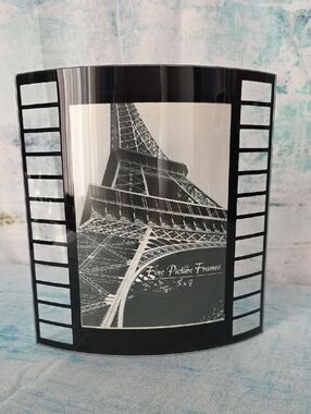 Black Curved Film-Strip Glass Picture Frame